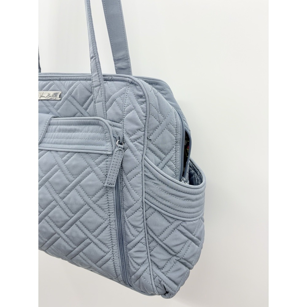 Vera Bradley Quilted Stroll Around Diaper Baby Shoulder Bag in Solid Gray $165 - Picture 3 of 14
